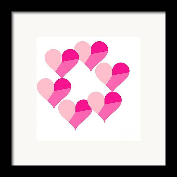 Pink Candy Hearts Framed Print featuring the digital art Pink Candy Hearts by Michael Skinner