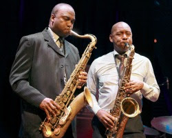 James Carter en Branford Marsalis in het Bimhuis (foto: Louis Obbens)