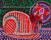 Red Cat in a Striped Tie Print - RobertWLee Red Cat in a Striped Tie Print - RobertWLee