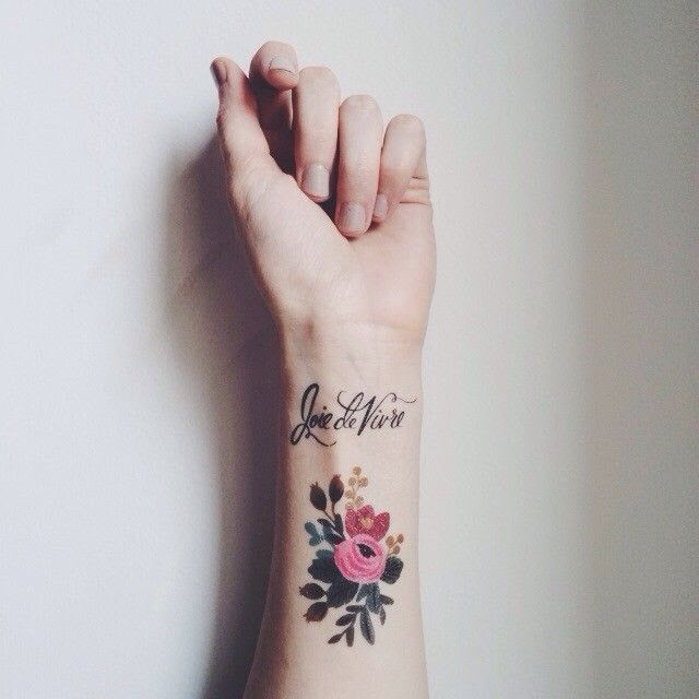 floral wrist tattoo