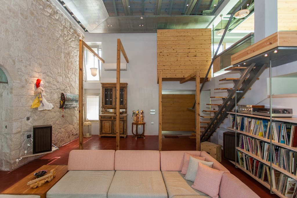 The living room and the main entrance.