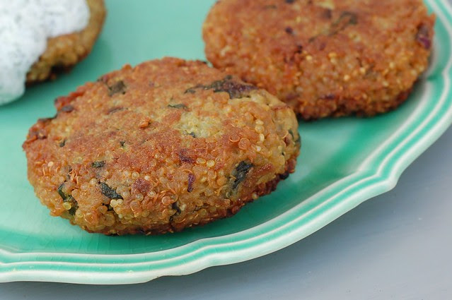 Curried Quinoa Cakes by Eve Fox, Garden of Eating blog, copyright 2013