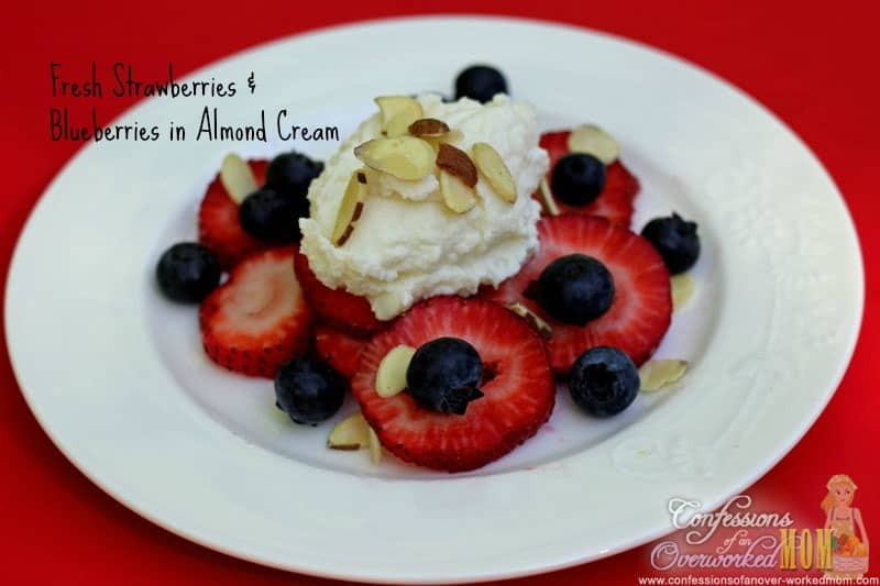 Fresh Strawberries And Blueberries with Almond Cream Fresh Strawberries And Blueberries with Almond Cream