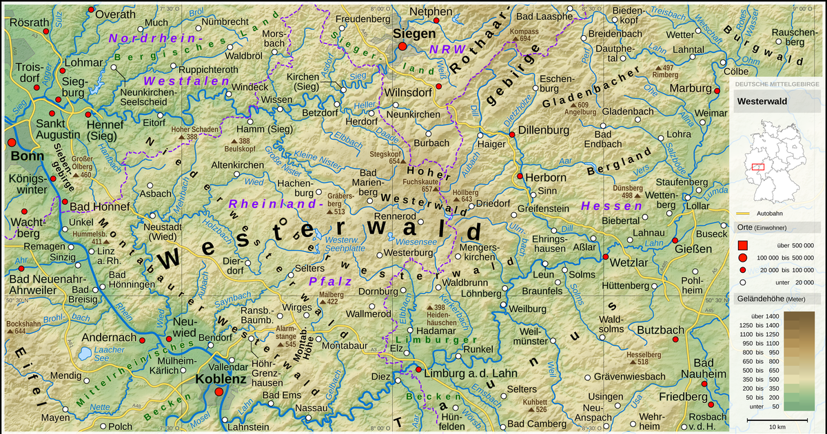Westerwald Karte | Karte