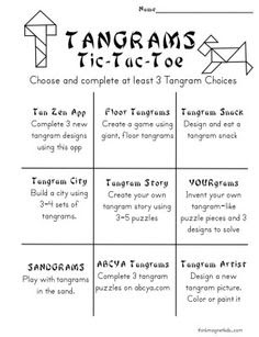 Tangram challenges and variations
