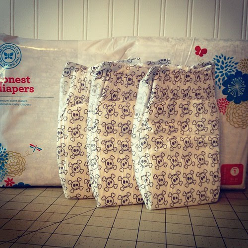 I can't wait to wrap Baby Boys Bootie in these cool diapers!!! #babyboy #honestcompany #skullsandcrossbones #babybootie
