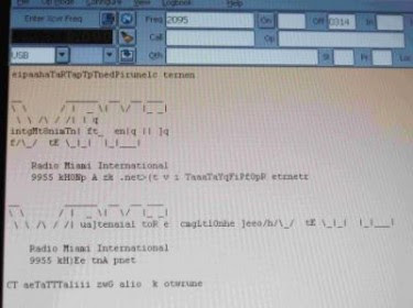 Image of text transmitted from Radio Miami and decoded in Melbourne, Australia (courtesy of VOA Radiogram's tumblr)