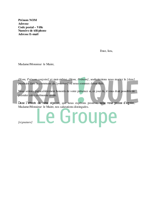 Lettre Au Maire Pour Demander Une Salle  Exemple de Lettre