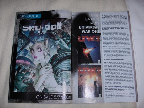Whoops! Marvel's "Soleil" sampler contains the uncensored "Sky Doll" artwork that they didn't use on the book itself.