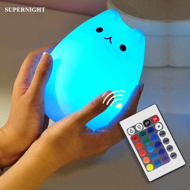 Beste Kopen SuperNight Leuke Cartoon Kat LED Lamp Afstandsbediening
Touch Sensor Kleurrijke Siliconen Oplaadbare Kids Baby Nachtkastje
Nachtlampje Goedkoop