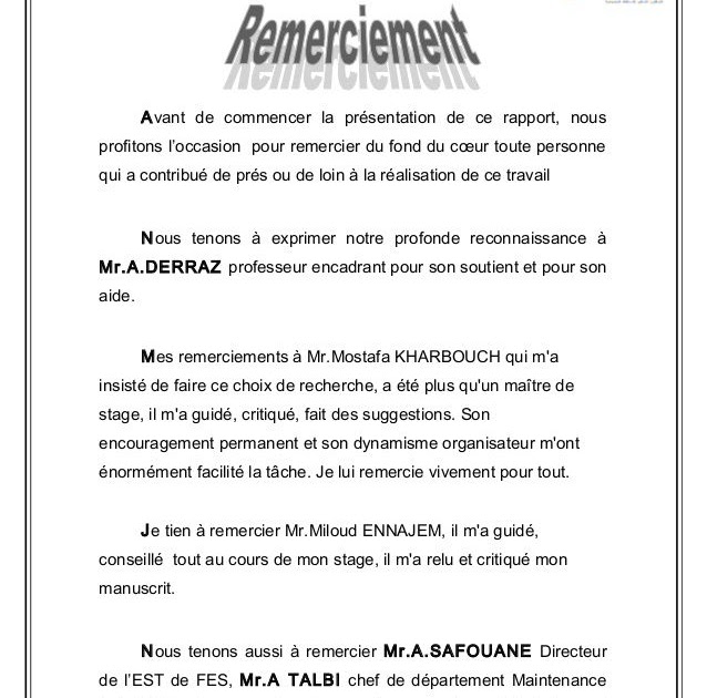 Exemple De Rapport De Stage En école Maternelle Gratuit  Le Meilleur
