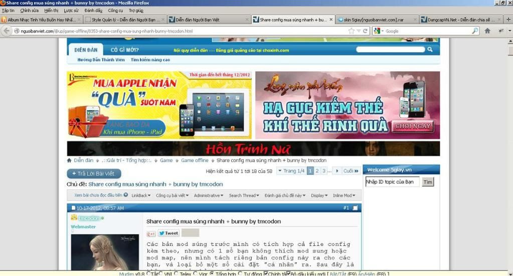 nguoibanviet, hoat hinh anime, doc truyen, config cs 1.1, skin vbb