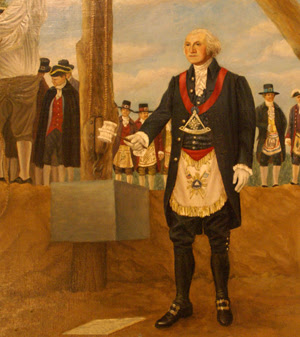 George Washington Freemason George Washington with Masonic Regalia upon his Work