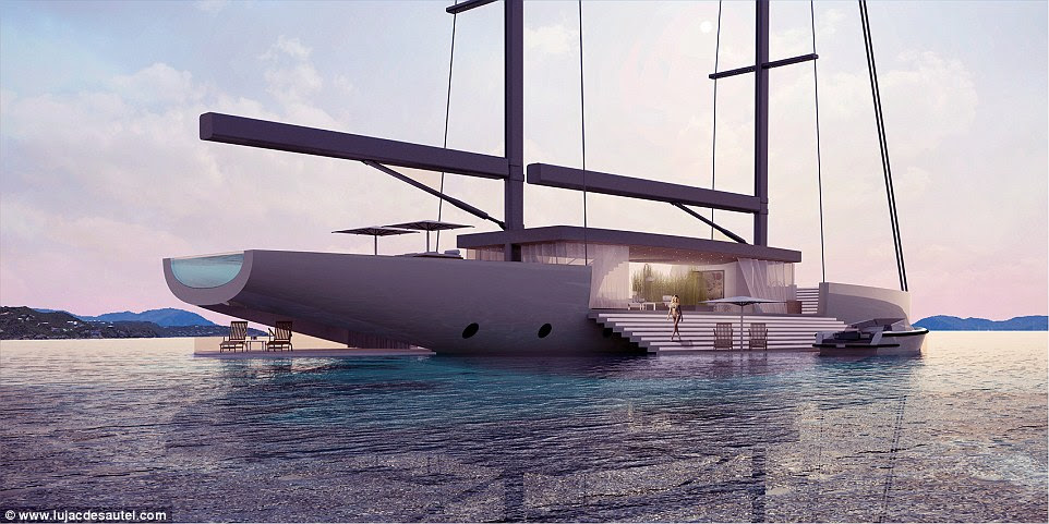 Lujac Desautel's SALT concept is a 180-foot vessel with sails instead of a motor that is very much a luxury item