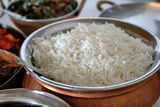 White fluffy basmati rice