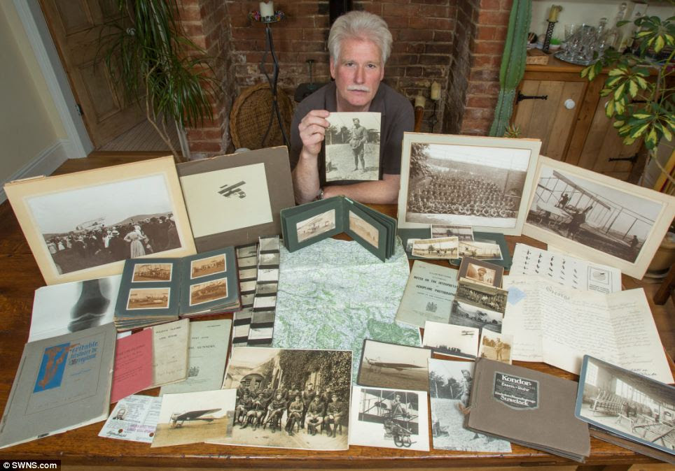 An enormous collection of Loraine's log books, photos, aviation maps and newspaper cuttings were brought together by amateur historian Jim Hine, who is selling the documents at a book fair at Oxford Brookes University later this month