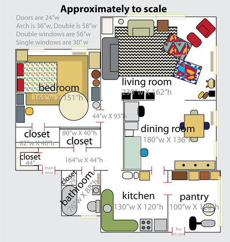 Apartment Layout, with furniture