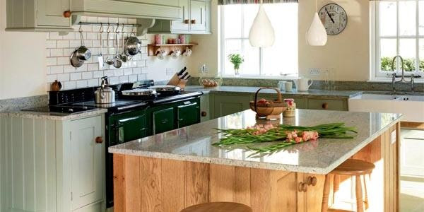 Farrow and Blue Gray painted kitchen on Modern Country Style