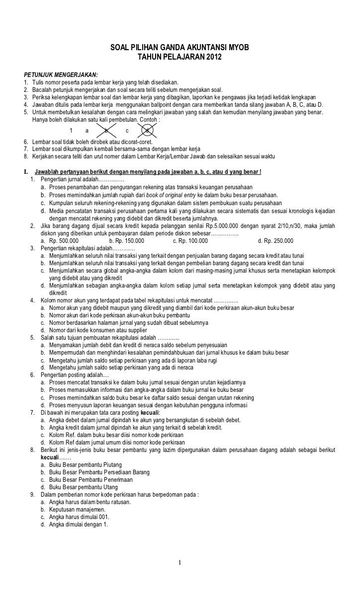 32+ Contoh soal pilihan ganda materi must lengkap dengan jawabannya info