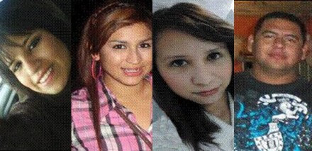 Cecilia Picazo, Marlyn Peña, Cintia Rivera y Carlos Núñez, los estudiantes desaparecidos en Coahuila. Foto: Tomada de Twitter