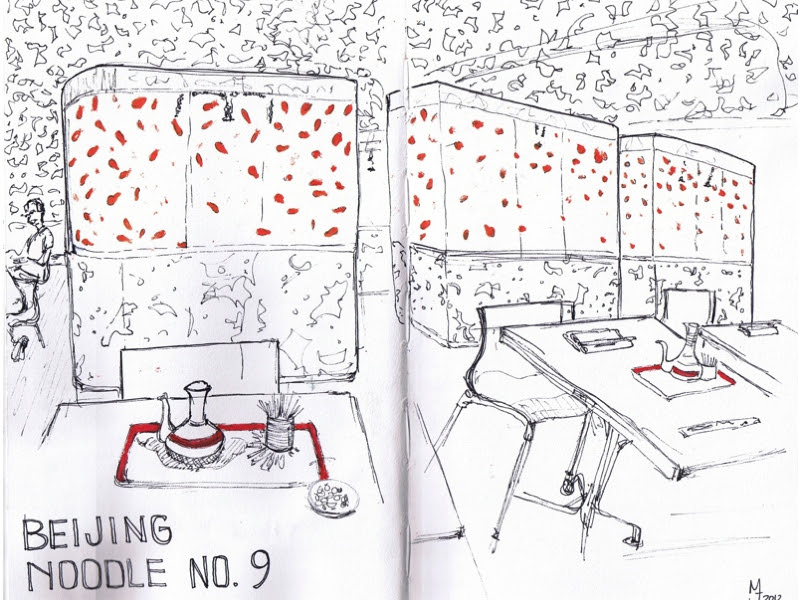 MJ LIKES TO DRAW | Urban Sketching - Las Vegas - Beijing Noodle No 9 Restaurant