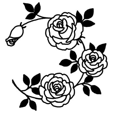 新着花 イラスト 白黒 バラ すべての美しい花の画像