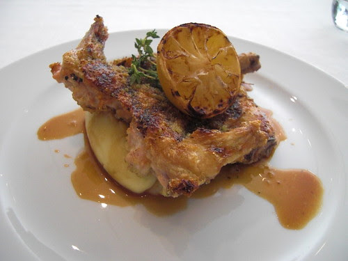 Lemon and Thyme Poussin with olive oil mash