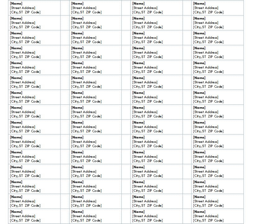 Avery label template for excel