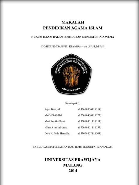 Contoh Cover Makalah Kelompok Mahasiswa Yang Benar Kumpulan Contoh Makalah Doc Lengkap