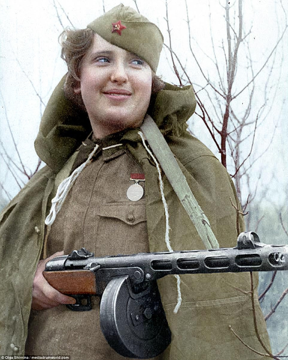 Yavorska Yulia - a nurse who brought 56 wounded from the battlefield in battles for Stalingrad. The battle is often considered as one of the largest and bloodiest in warfare history with nearly 2.2million personnel involved in the fighting and with somewhere between 1.7million and 2million wounded, killed or captured