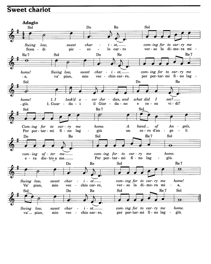 Swing Low Sweet Chariot Chords - Sheet and Chords Collection