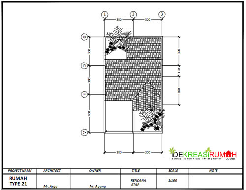 Desain Gambar Kerja Rumah Type 21 + Pengembangan | Ide Kreasi Rumah