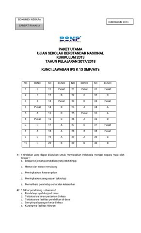 Kunci Jawaban Paket C 2018 Kanal Jabar