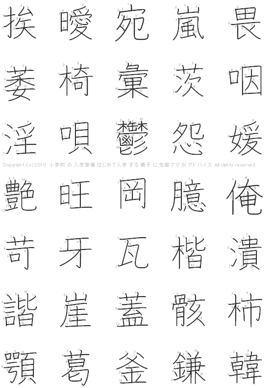 常用漢字 追加 196文字 一覧
