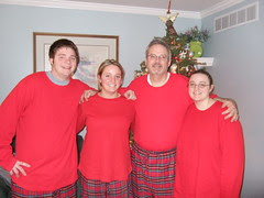 The family on Christmas morning