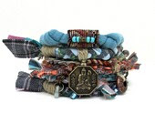 Bohemian Stacking Bracelet Lucky Charm Upcycled Fabric Tribal Gypsy Bangles Women Girls Fiber Hippie Bracelets - peggytrue Bohemian Stacking Bracelet Lucky Charm Upcycled Fabric Tribal Gypsy Bangles Women Girls Fiber Hippie Bracelets - peggytrue
