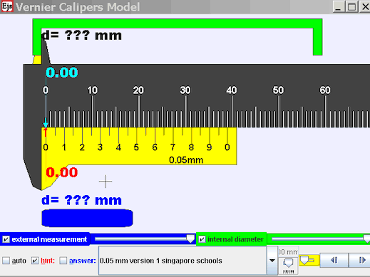 Vernier caliper applet