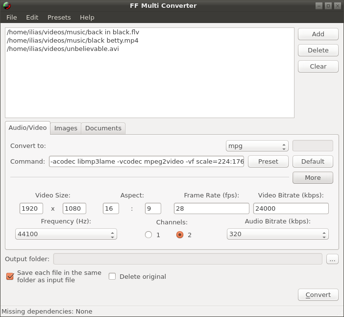 ff-multiconverter, multimedia, audio, video, linux, ubuntu