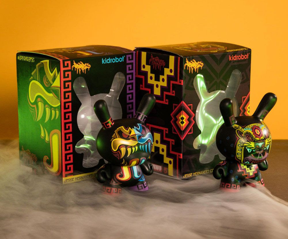Jesse Hernandez x Kidrobot x Foot Locker - Cosmic Jaguar & Two Serpent Dunny's released Jesse Hernandez x Kidrobot x Foot Locker - Cosmic Jaguar & Two Serpent Dunny's released