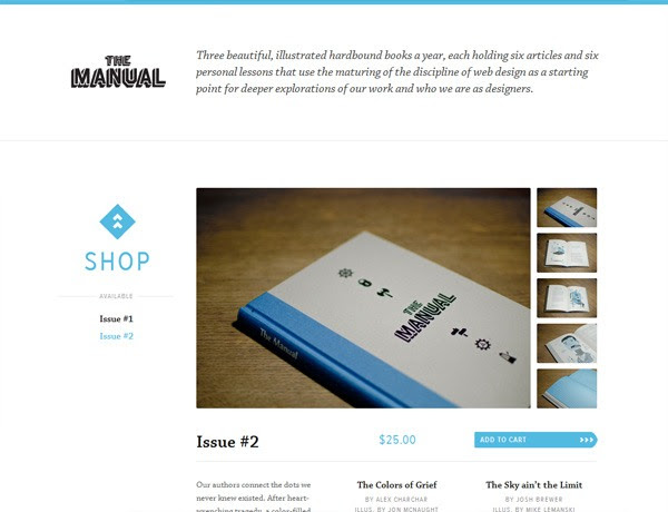 Clean website design example: The Manual