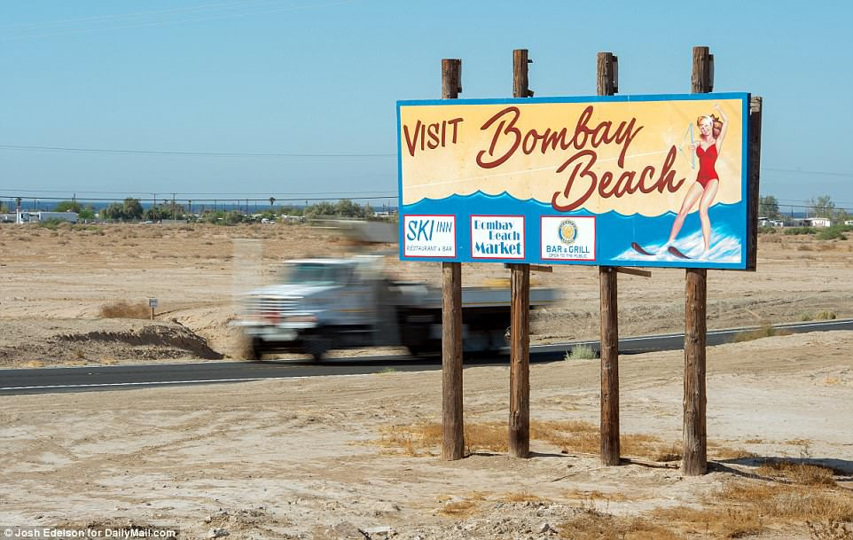 Several plans have been proposed by officials over the years, but none of them have seemed to take shape and truly help the lake until now. In March 2017, Gov. Jerry Brown’s administration released a 10-year $410-million plan that calls for building ponds and wetlands on sections of the exposed playa. However, the projects will only cover up less than half of the more than 60,000 acres of lakebed that will be left dry over the next decade. Pictured above is a newly painted sign near Bombay Beach
