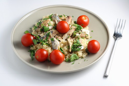 Whole Wheat Couscous with Sardines and Tomatoes