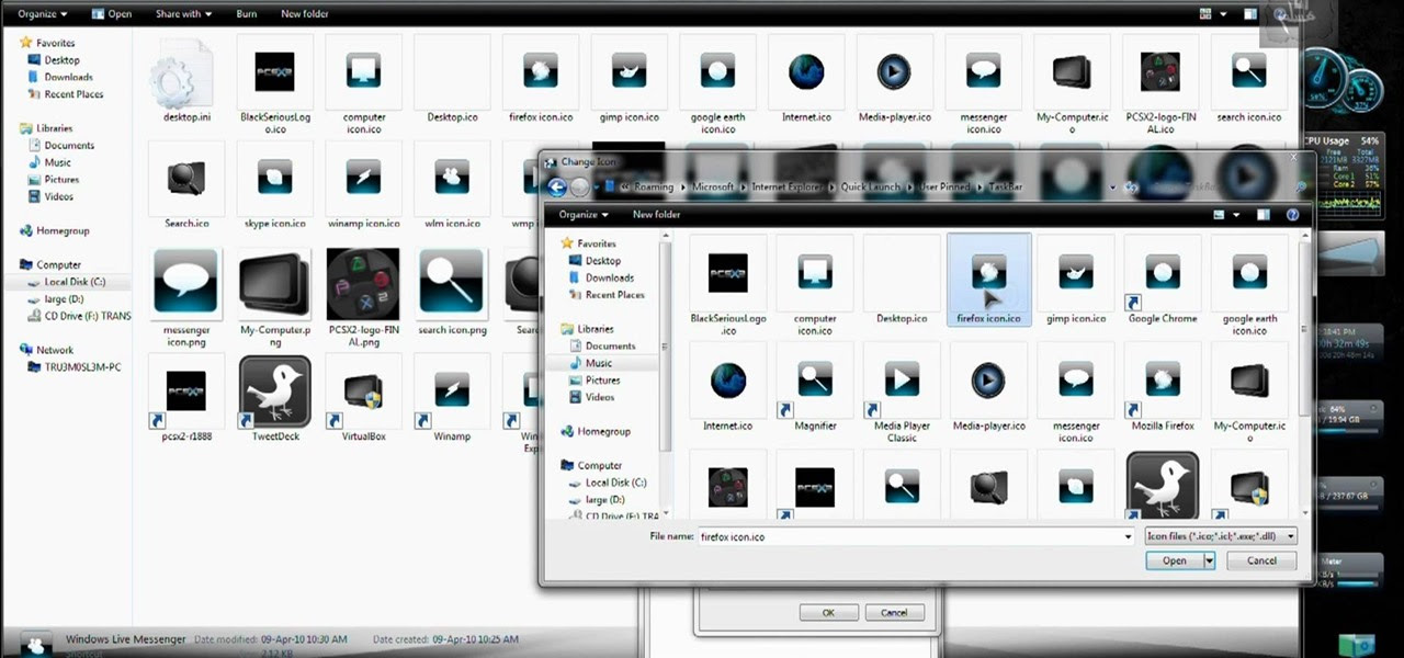 How to Change the default taskbar icons in MS Windows 7 « Operating Systems