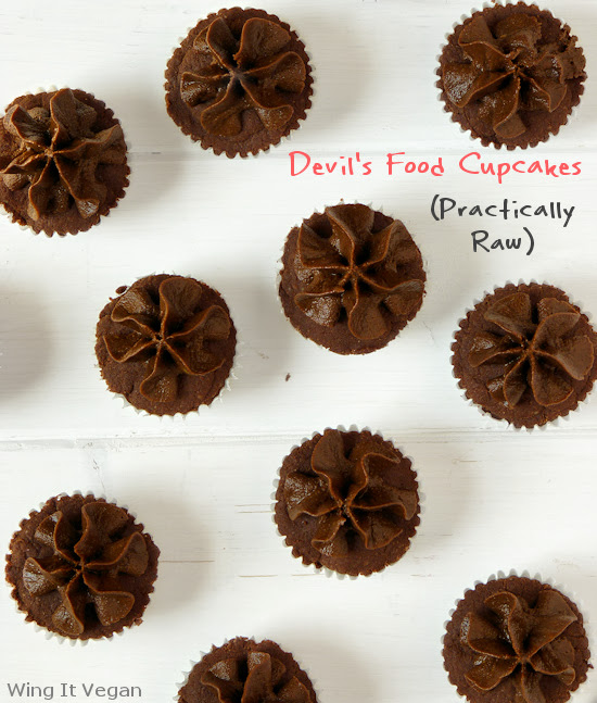 (Practically Raw) Devil’s Food Cupcakes