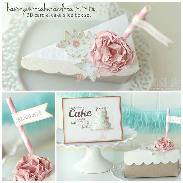 3-d cake and cake slice box set