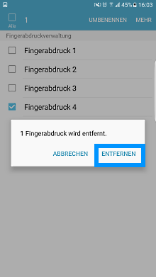 Wie kann ich einen Fingerabdruck auf meinem Samsung Galaxy Modell registrieren oder entfernen? Wie kann ich einen Fingerabdruck auf meinem Samsung Galaxy Modell registrieren oder entfernen?