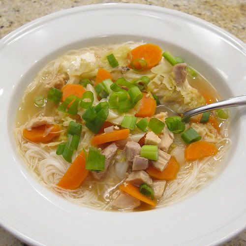 Chicken, Cabbage and Noodle Soup