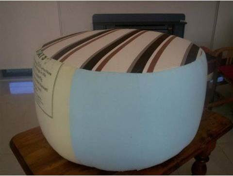 DIY Simple Ottoman from Recycled Plastic Bottles 5