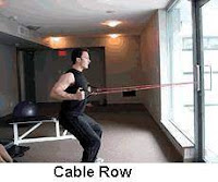 Cable Row with cable and weights