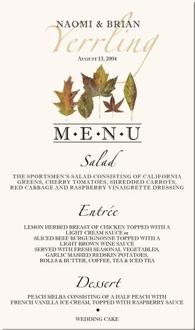 Fall Wedding Menu Cards Autumn Theme Wedding Menu Cards Fall Wedding Menu Cards Autumn Theme Wedding Menu Cards